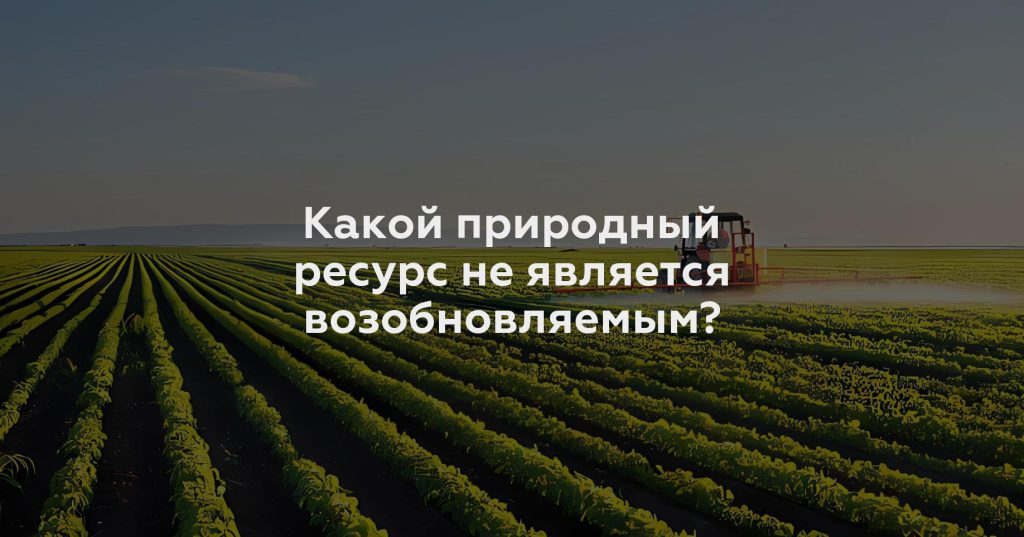 Какой природный ресурс не является возобновляемым?