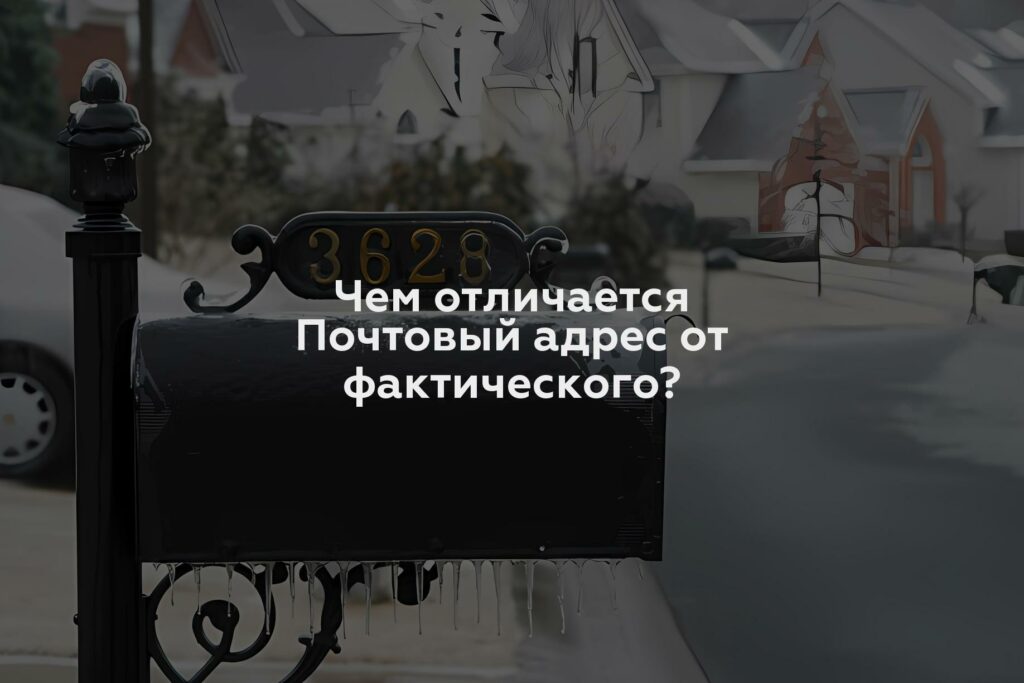 Чем отличается Почтовый адрес от фактического?