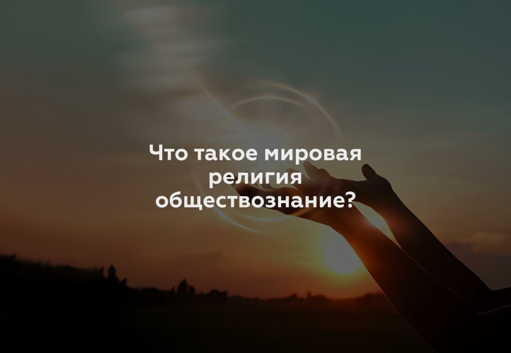 Что такое мировая религия обществознание?