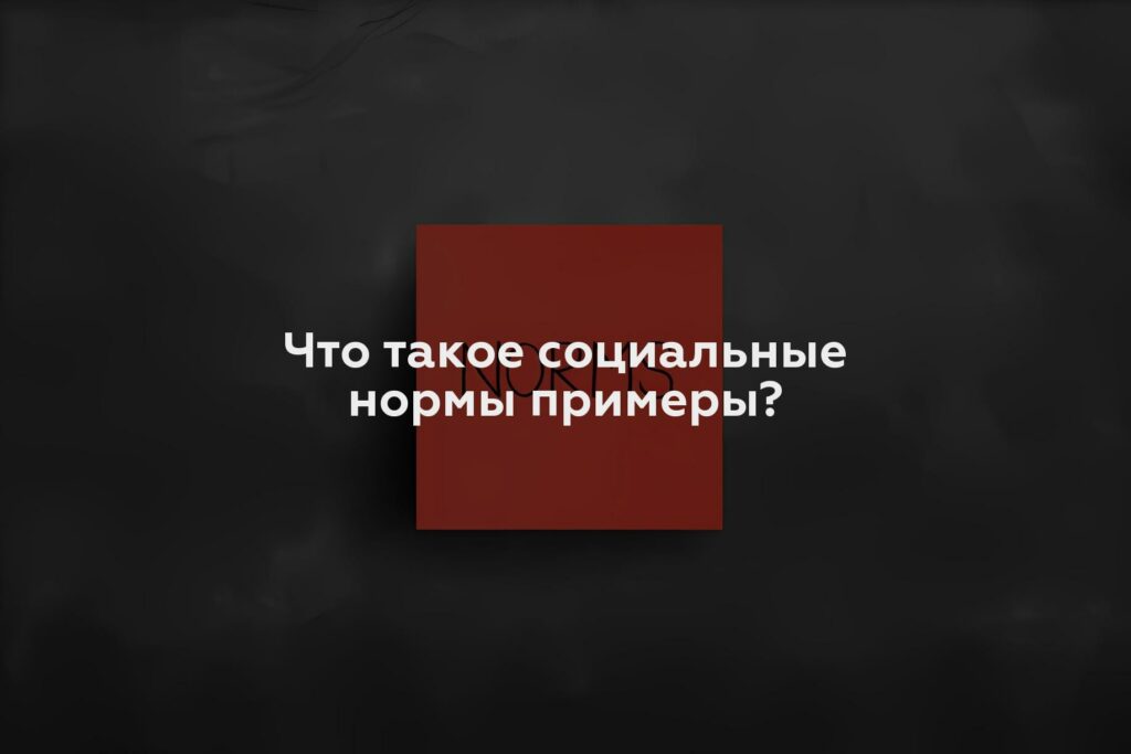 Что такое социальные нормы примеры?