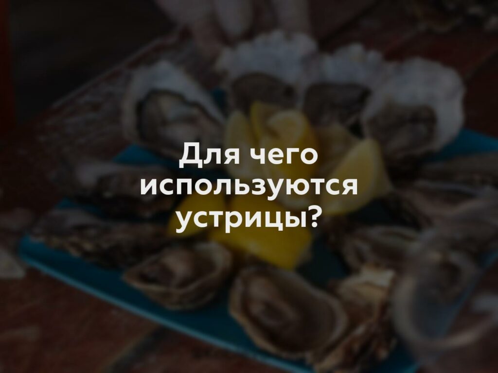 Для чего используются устрицы?