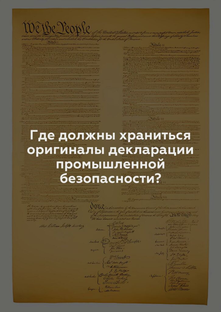 Где должны храниться оригиналы декларации промышленной безопасности?