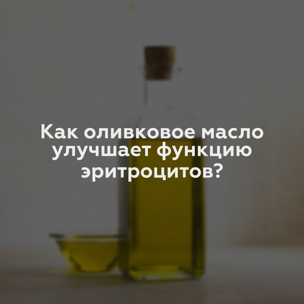 Как оливковое масло улучшает функцию эритроцитов?