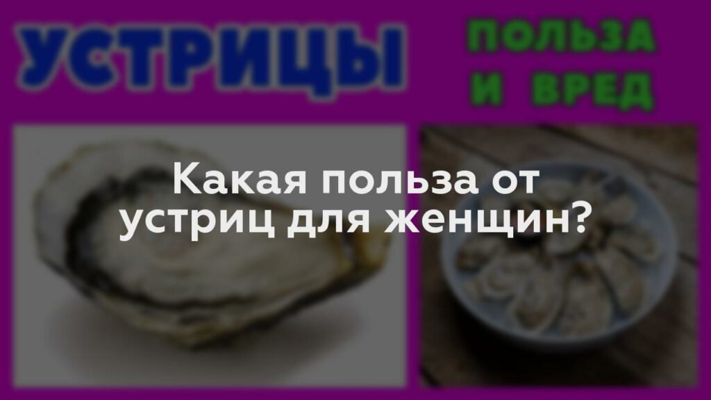 Какая польза от устриц для женщин?