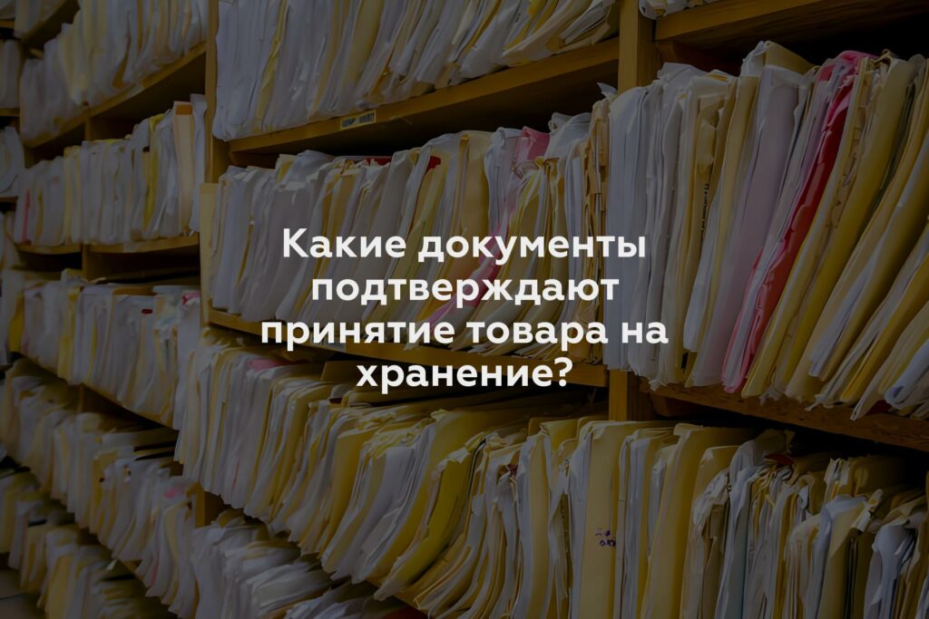 Какие документы подтверждают принятие товара на хранение?