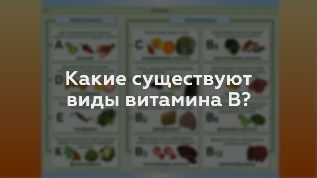 Какие существуют виды витамина B?