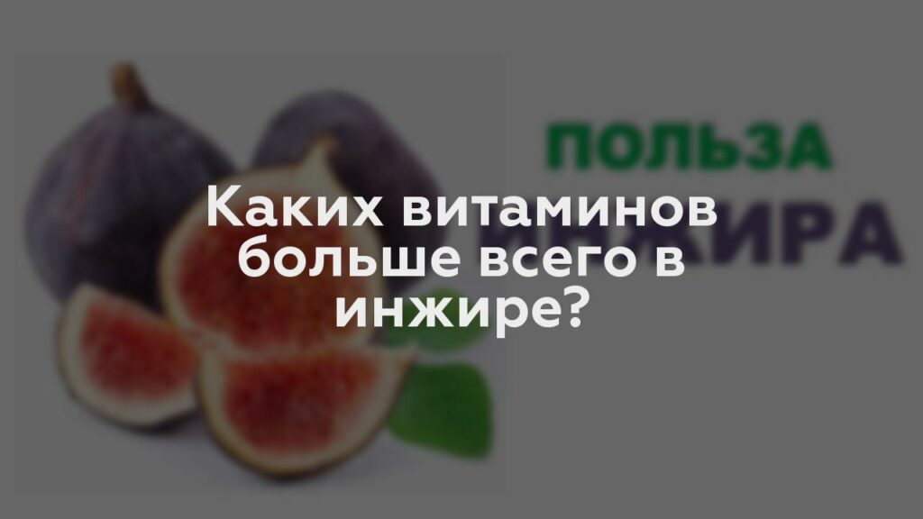 Каких витаминов больше всего в инжире?