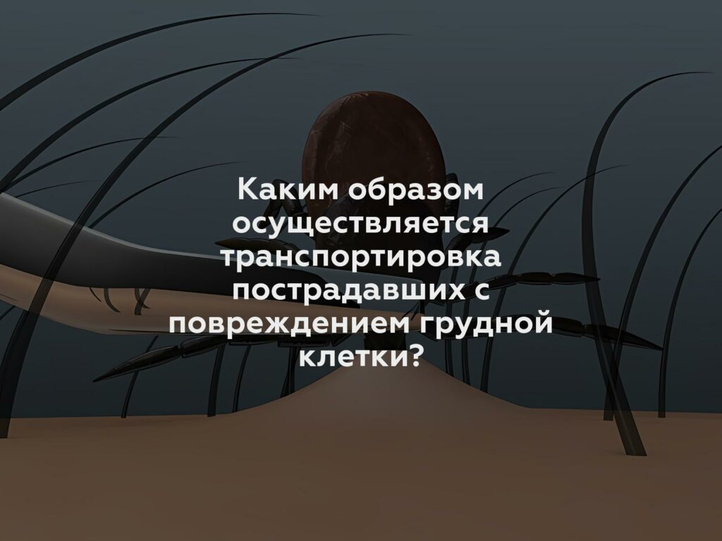 Каким образом осуществляется транспортировка пострадавших с повреждением грудной клетки?