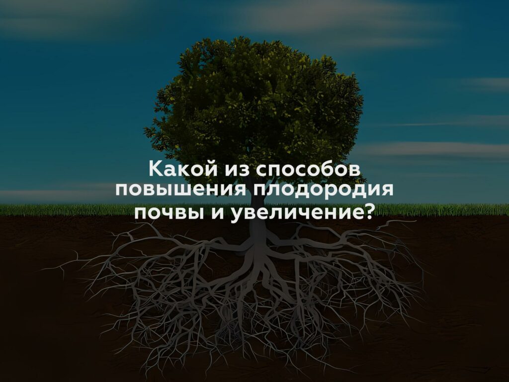 Какой из способов повышения плодородия почвы и увеличение?