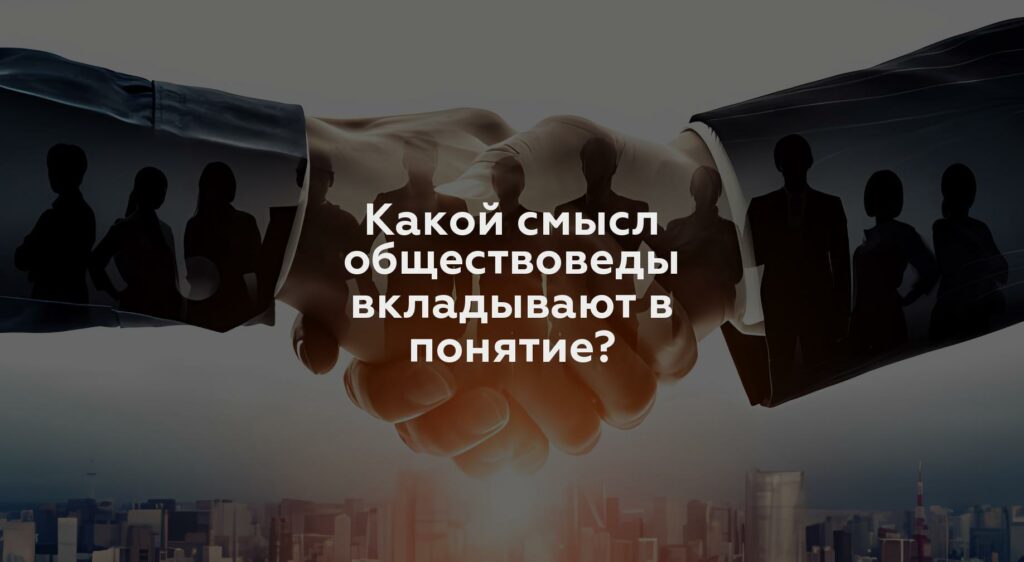 Какой смысл обществоведы вкладывают в понятие?