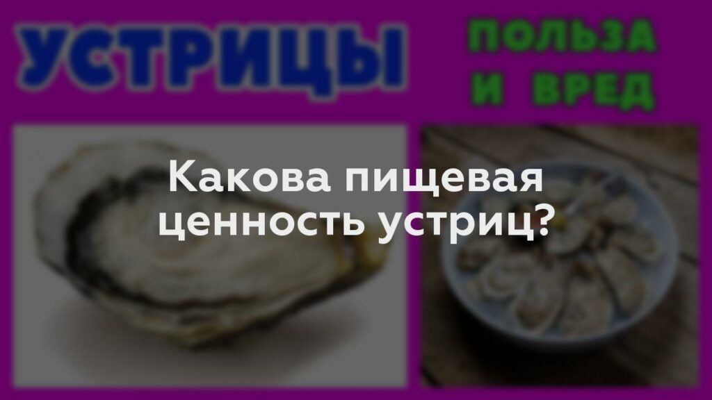 Какова пищевая ценность устриц?