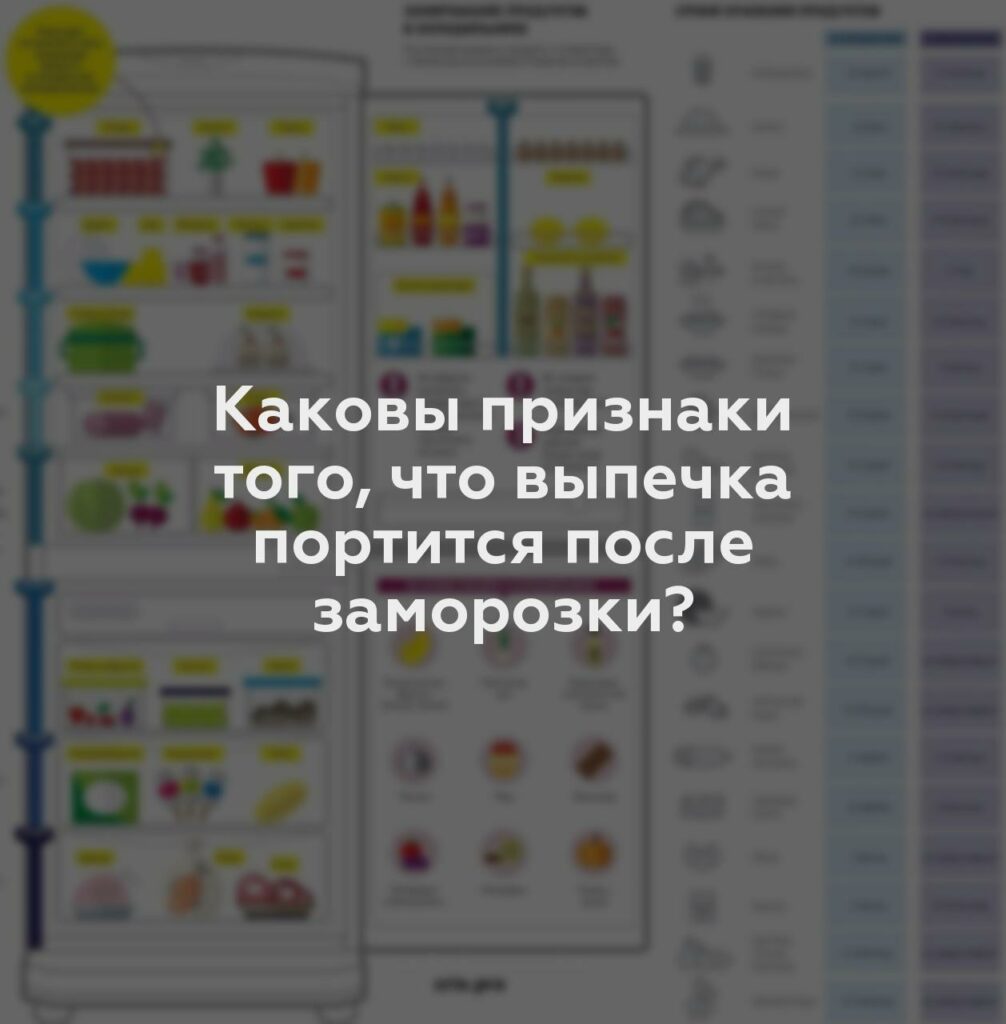 Каковы признаки того, что выпечка портится после заморозки?