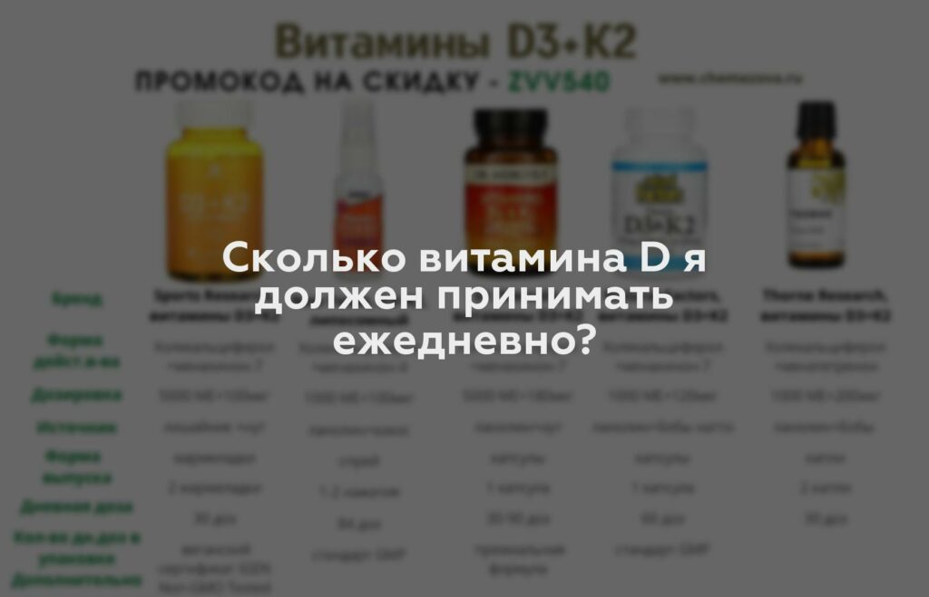 Сколько витамина D я должен принимать ежедневно?