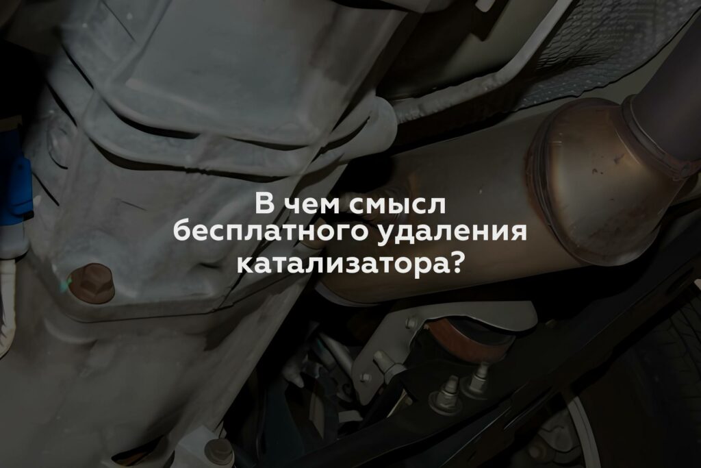 В чем смысл бесплатного удаления катализатора?