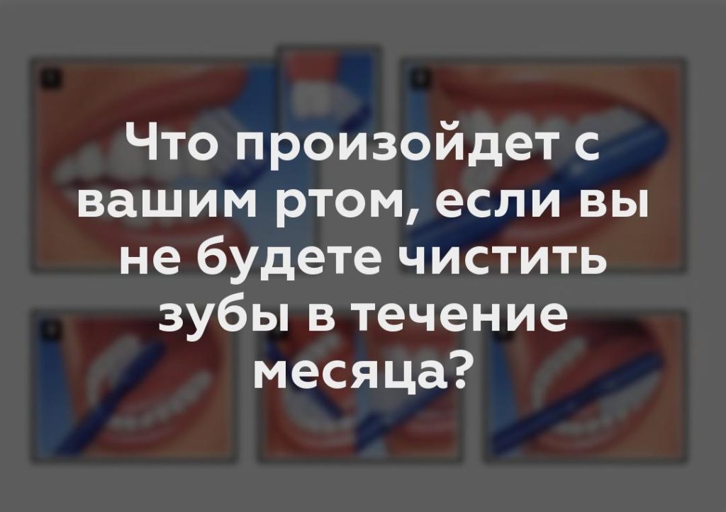 Что произойдет с вашим ртом, если вы не будете чистить зубы в течение месяца?