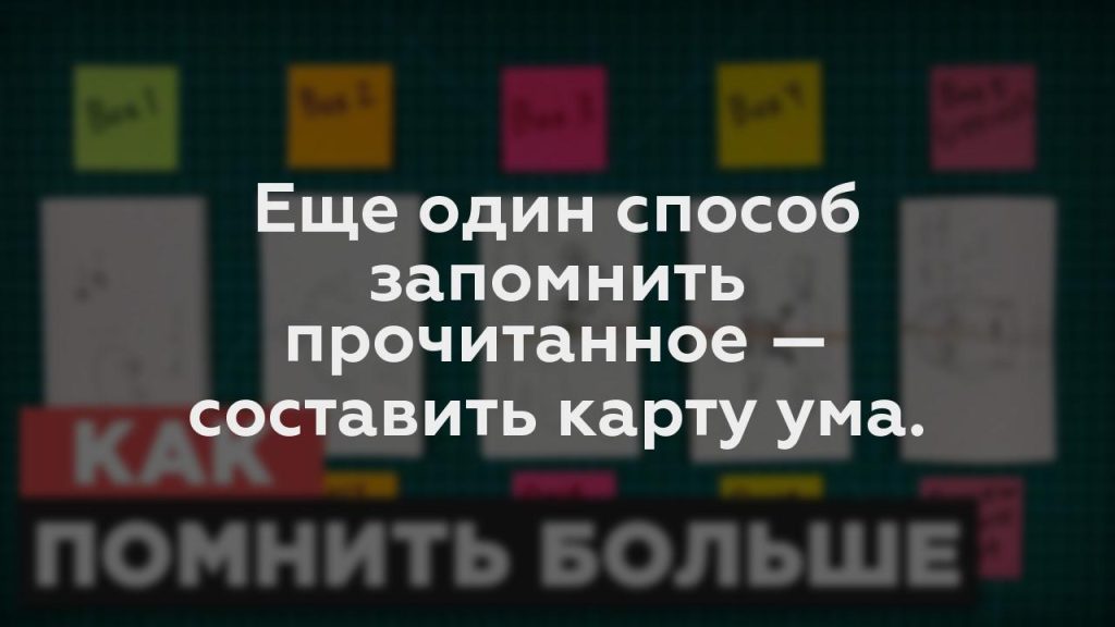 Еще один способ запомнить прочитанное — составить карту ума.