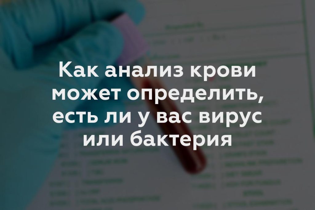 Как анализ крови может определить, есть ли у вас вирус или бактерия