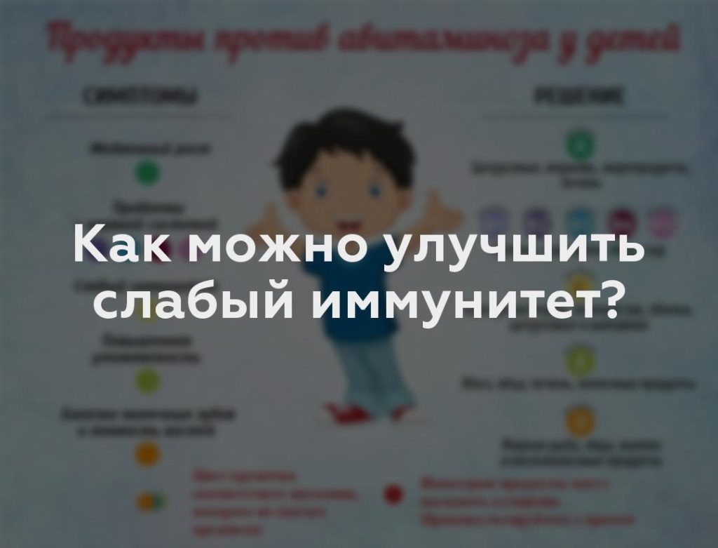 Как можно улучшить слабый иммунитет?