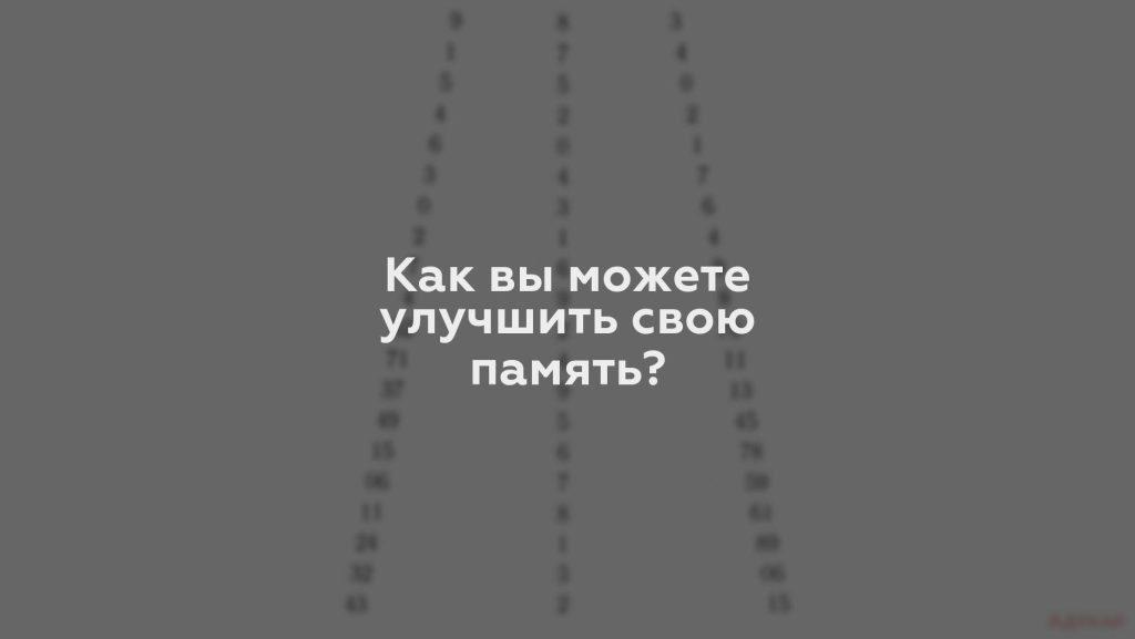 Как вы можете улучшить свою память?