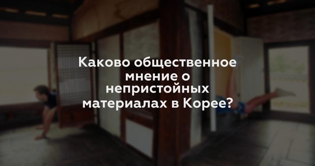 Каково общественное мнение о непристойных материалах в Корее?