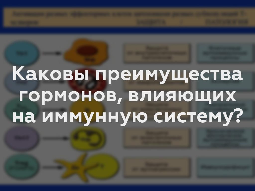 Каковы преимущества гормонов, влияющих на иммунную систему?