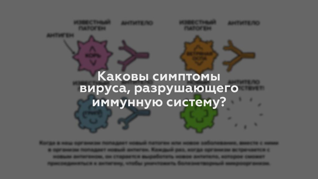 Каковы симптомы вируса, разрушающего иммунную систему?