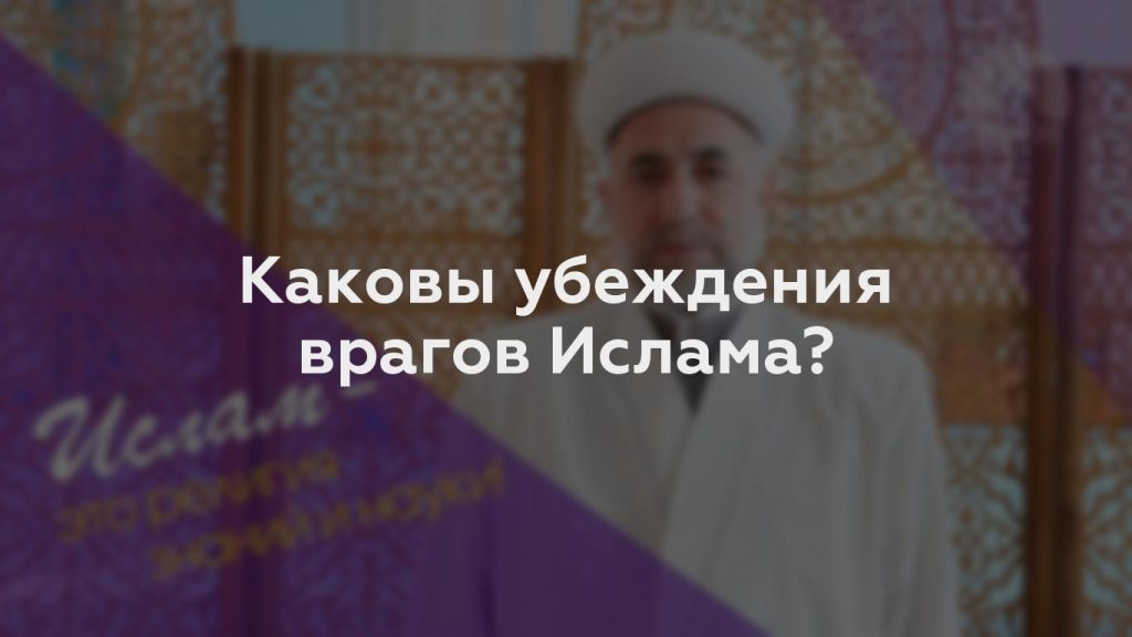 Каковы убеждения врагов Ислама?