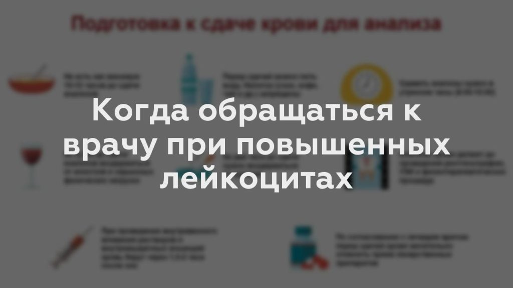 Когда обращаться к врачу при повышенных лейкоцитах