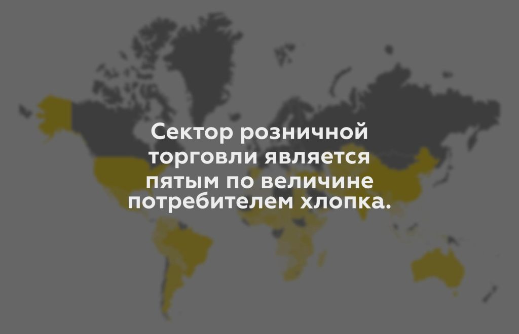 Сектор розничной торговли является пятым по величине потребителем хлопка.