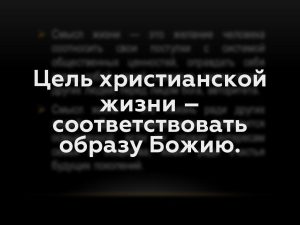 Цель христианской жизни – соответствовать образу Божию.